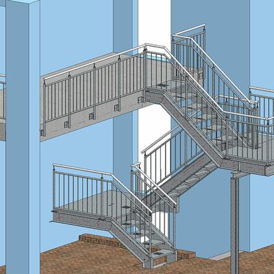 Außentreppe mit Geländer